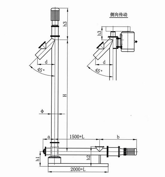 垂直螺旋輸送機外形尺寸